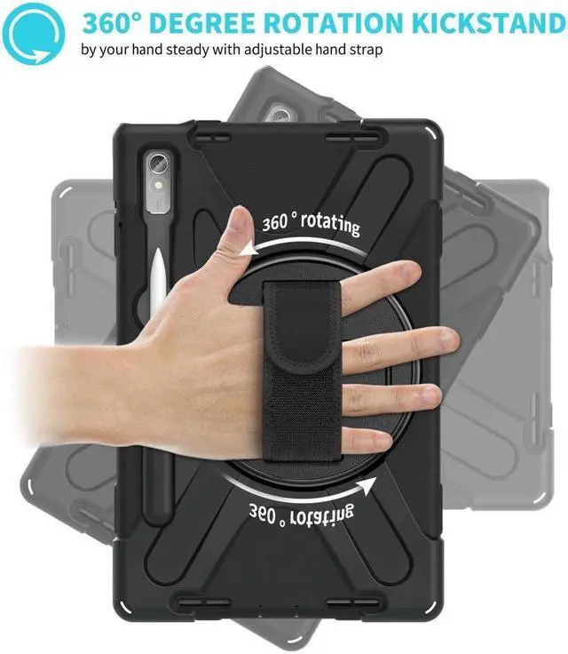 Alt view image 2 of 7 - BONAEVER Case for Lenovo Tab P11 Pro 2nd Gen 11.2 inch 2022 Model TB-132FU TB-138FC with Pencil Holder Stand and & Shoulder Strap Protective Cover