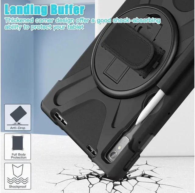 Alt view image 5 of 7 - BONAEVER Case for Lenovo Tab P11 Pro 2nd Gen 11.2 inch 2022 Model TB-132FU TB-138FC with Pencil Holder Stand and & Shoulder Strap Protective Cover
