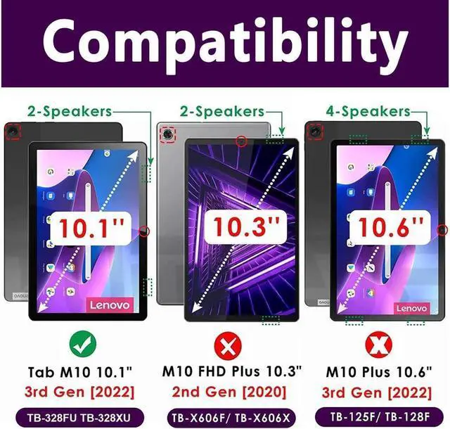 Alt view image 5 of 7 - BONAEVER Case for Lenovo Tab M10 3rd Gen 10.1 inch 2022 Model TB-328FU TB-328XU with Pencil Holder Stand and & Shoulder Strap Protective Cover
