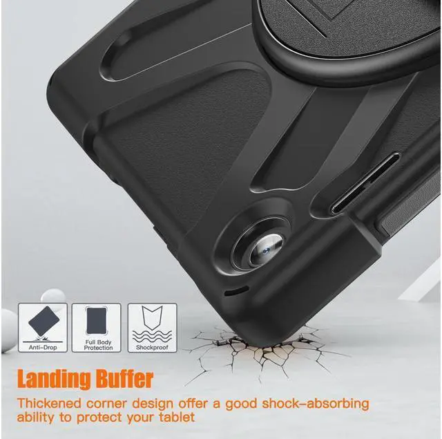 Alt view image 6 of 7 - BONAEVER Case for Lenovo Tab M10 3rd Gen 10.1 inch 2022 Model TB-328FU TB-328XU with Pencil Holder Stand and & Shoulder Strap Protective Cover