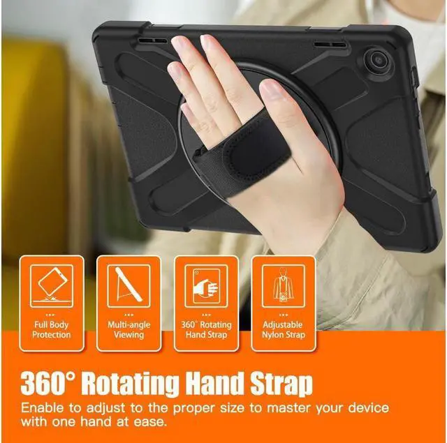 Alt view image 4 of 7 - BONAEVER Case for Lenovo Tab M10 3rd Gen 10.1 inch 2022 Model TB-328FU TB-328XU with Pencil Holder Stand and & Shoulder Strap Protective Cover
