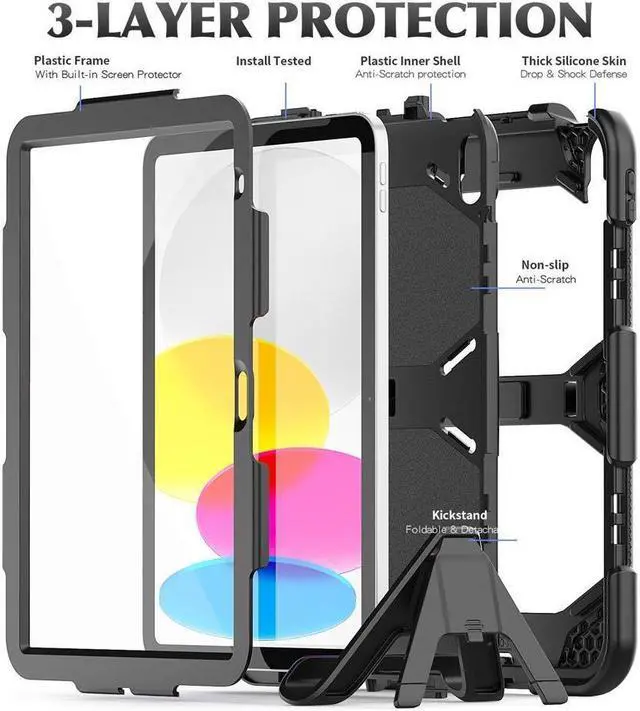 Alt view image 6 of 7 - BONAEVER Case for iPad (A16) 11th Generation 11 Inch 2025, iPad 10th Generation 10.9 inch 2022 Shockproof Protective cover with Pencil Holder Stand