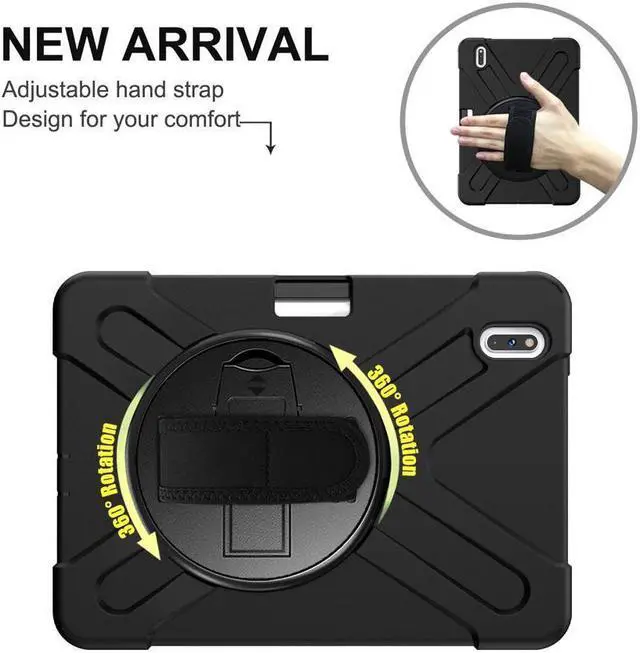 Alt view image 2 of 7 - BONAEVER Case for Huawei MatePad Pro 10.8 Inch Shockproof Rugged Protective Cover with Stand and / Pencil Holder / Hand Strap / Shoulder Strap