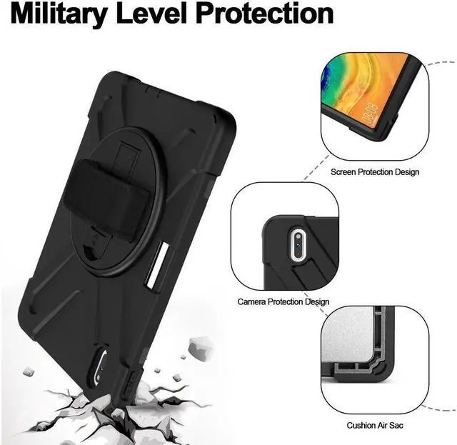 Alt view image 5 of 7 - BONAEVER Case for Huawei MatePad Pro 10.8 Inch Shockproof Rugged Protective Cover with Stand and / Pencil Holder / Hand Strap / Shoulder Strap