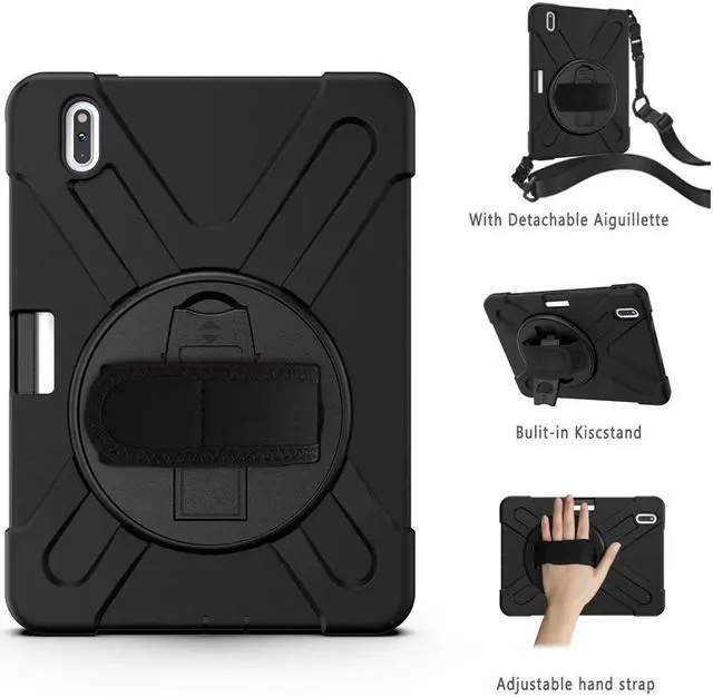 Alt view image 6 of 7 - BONAEVER Case for Huawei MatePad Pro 10.8 Inch Shockproof Rugged Protective Cover with Stand and / Pencil Holder / Hand Strap / Shoulder Strap