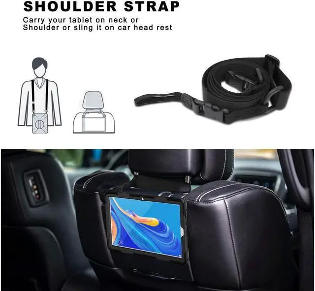 Alt view image 4 of 6 - BONAEVER Case for Huawei MediaPad M5 10.8 / M5 Pro 10.8 Shockproof Protective Cover with Stand and Strap & Shoulder Strap