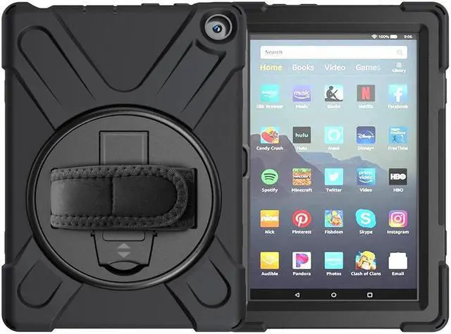 Alt view image 6 of 6 - BONAEVER Case for Amazon Kindle Fire HD 8 2020 / Fire 8 Plus 2020 - 10th Generation
Shockproof Protective Cover with Stand and Strap & Shoulder Strap