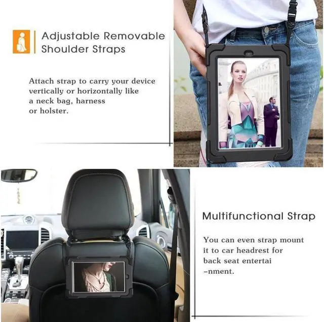 Alt view image 5 of 7 - BONAEVER For Amazon Fire HD 8 Case 2018 / 2017 Released - 8th / 7th Generation Protective Cover Stand and Strap Shoulder Strap