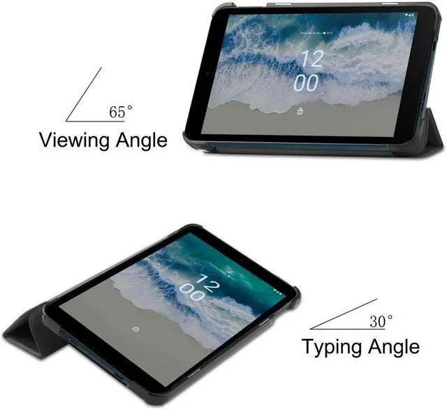 Alt view image 3 of 7 - BONAEVER Nokia T10 Case 8.0 Inch 2022 Trifold Slim Smart Stand Cover Hard Shell for 8.0" Nokia T10 2022 Release with Universal Stylus Pen