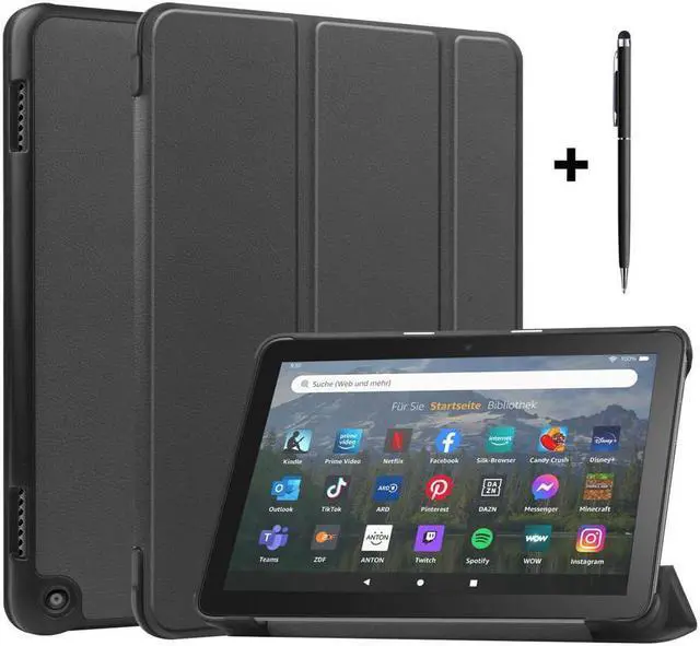 Main image of BONAEVER Case for Amazon Fire HD 8 Fire HD 8 Plus (12th /10th Generation 2022/2020 Release) 8" Ultra Slim Shell Stand Cover with Stylus Pen