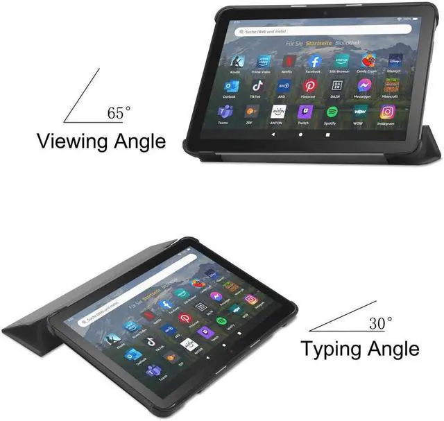 Alt view image 3 of 7 - BONAEVER Case for Amazon Fire HD 8 Fire HD 8 Plus (12th /10th Generation 2022/2020 Release) 8" Ultra Slim Shell Stand Cover with Stylus Pen
