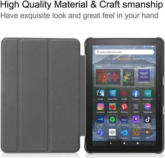 Alt view image 7 of 7 - BONAEVER Case for Amazon Fire HD 8 Fire HD 8 Plus (12th /10th Generation 2022/2020 Release) 8" Ultra Slim Shell Stand Cover with Stylus Pen