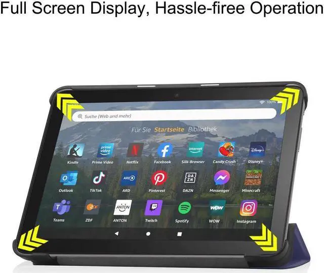 Alt view image 5 of 7 - BONAEVER Case for Amazon Fire HD 8 Fire HD 8 Plus (12th /10th Generation 2022/2020 Release) 8" Ultra Slim Shell Stand Cover with Stylus Pen