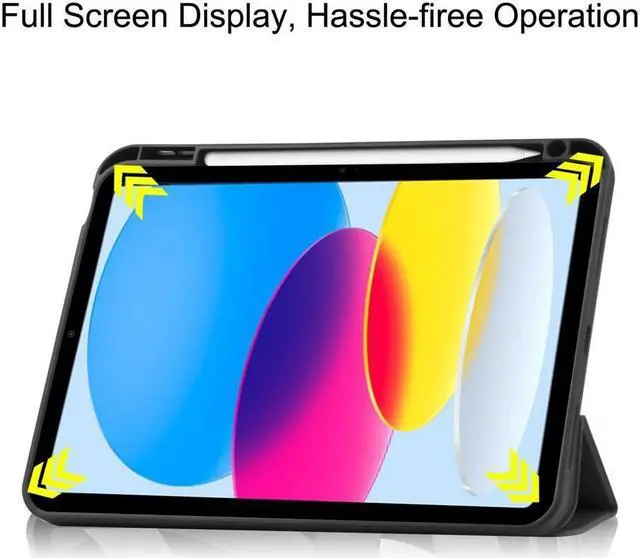 Alt view image 5 of 7 - BONAEVER Case Compatible with iPad 10th Generation 10.9 Inch 2022 with Pencil Holder Protective Stand Cover with Soft Back Auto Sleep/Wake + Universal Stylus Pen