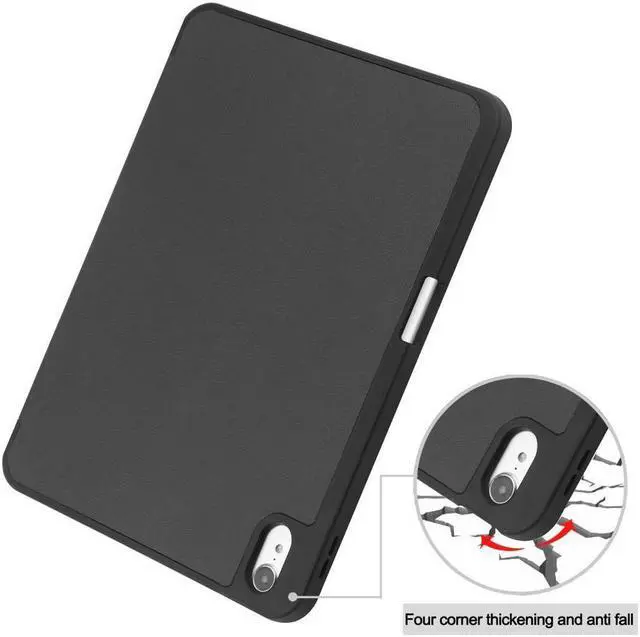 Alt view image 6 of 7 - BONAEVER Case Compatible with iPad 10th Generation 10.9 Inch 2022 with Pencil Holder Protective Stand Cover with Soft Back Auto Sleep/Wake + Universal Stylus Pen