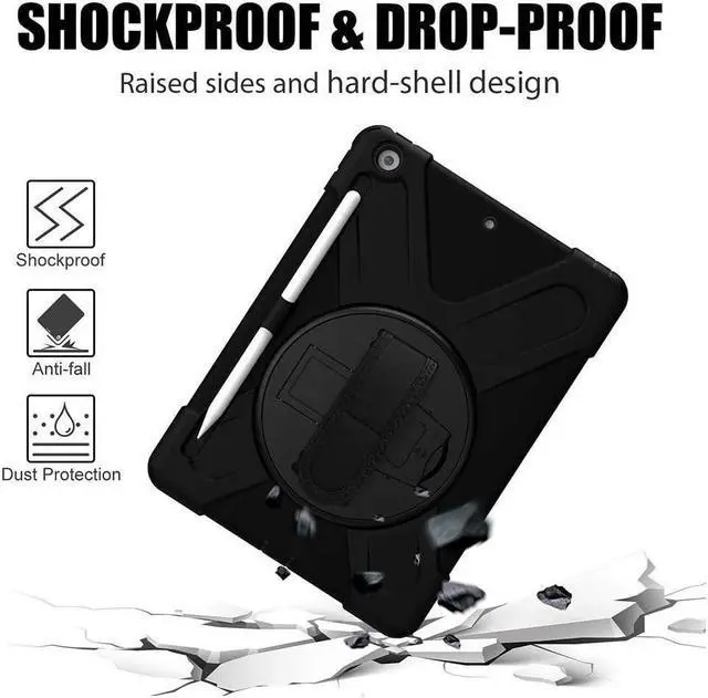 Alt view image 5 of 7 - BONAEVER For iPad 9th 8th 7th Generation 10.2 Case with Pencil Holder Stand and Strap Shoulder Strap Protective Cover for iPad 10.2 inch 2021 2020 2019
