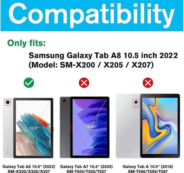 Alt view image 2 of 2 - BONAEVER Keyboard Case for Samsung Galaxy Tab A8 10.5 Inch 2022 SM-X200 X205 X207 Wireless Keyboard Cover with Pencil Holder