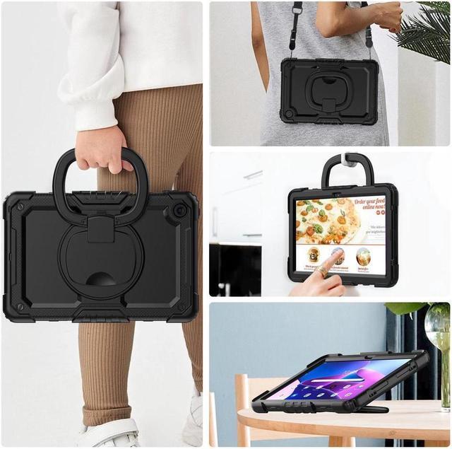 Alt view image 7 of 7 - BONAEVER For Lenovo Tab M10 Plus 3rd Gen 10.6 inch Case Model TB-125F TB-128F with Screen Protector Drop-Proof Protection Case with Stand & Shoulder Strap & Pen Holder