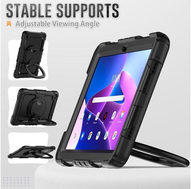 Alt view image 4 of 7 - BONAEVER For Lenovo Tab M10 Plus 3rd Gen 10.6 inch Case Model TB-125F TB-128F with Screen Protector Drop-Proof Protection Case with Stand & Shoulder Strap & Pen Holder