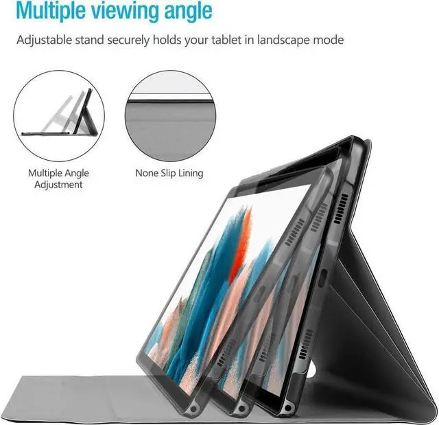 Alt view image 4 of 7 - BONAEVER Keyboard Case for Samsung Galaxy Tab A8 10.5 Inch 2022 SM-X200 X205 X207 Wireless Keyboard Cover with Pencil Holder