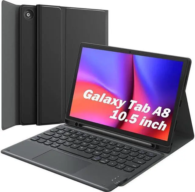 Main image of BONAEVER Touch Keyboard Case for Samsung Galaxy Tab A8 10.5 inch 2022 Model SM-X200/X205/X207 - Wireless Magnetic Trackpad Keyboard Cover with Pen Holder