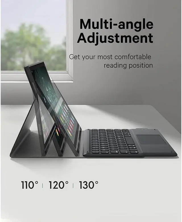 Alt view image 4 of 7 - BONAEVER Touch Keyboard Case for Samsung Galaxy Tab A8 10.5 inch 2022 Model SM-X200/X205/X207 - Wireless Magnetic Trackpad Keyboard Cover with Pen Holder