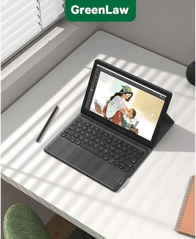 Alt view image 6 of 7 - BONAEVER Touch Keyboard Case for Samsung Galaxy Tab A8 10.5 inch 2022 Model SM-X200/X205/X207 - Wireless Magnetic Trackpad Keyboard Cover with Pen Holder