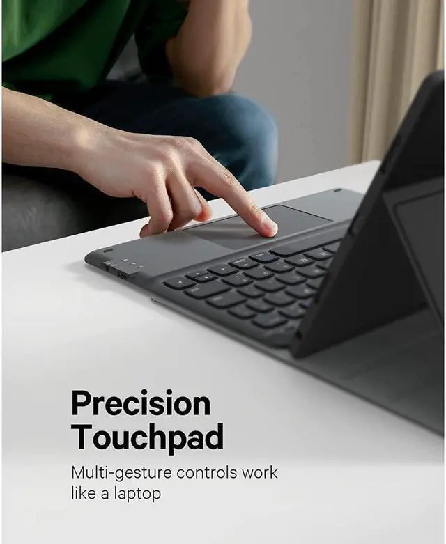 Alt view image 5 of 7 - BONAEVER Touch Keyboard Case for Samsung Galaxy Tab A8 10.5 inch 2022 Model SM-X200/X205/X207 - Wireless Magnetic Trackpad Keyboard Cover with Pen Holder