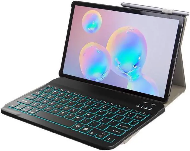 Alt view image 7 of 7 - BONAEVER Keyboard Case for Samsung Galaxy Tab A7 10.4 inch 2022 2020 Model SM-T500 T503 T505 T507 Stand Cover with 7 Color Backlit Wireless Keyboard