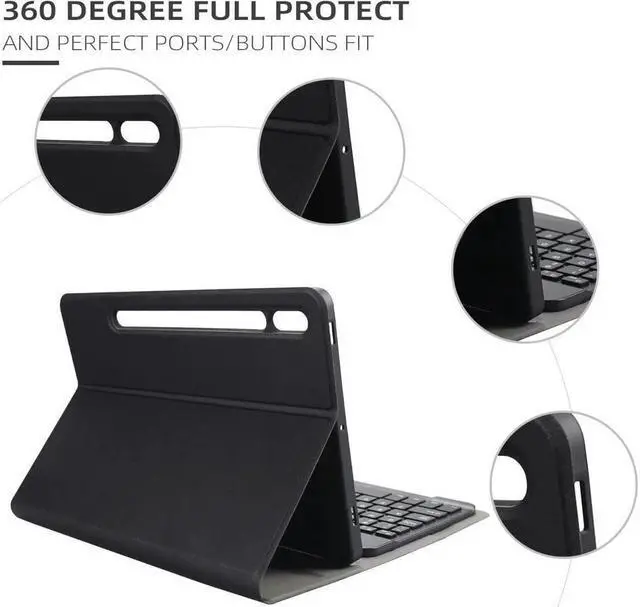 Alt view image 7 of 7 - BONAEVER Keyboard Case for Samsung Galaxy Tab S8 / S7 11 inch (Model for SM-X700/X706/T870/T875/T878) Wireless KeyboardSlim Stand Cover with Pen Holder