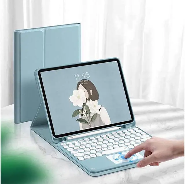 Alt view image 5 of 7 - BONAEVER Keyboard Case For Galaxy Tab S6 Lite 2022 2020 Model SM-P610/P613/P615/P619 - Touchpad Keyboard with S Pen Holder Slim Leather Stand Folio Cover