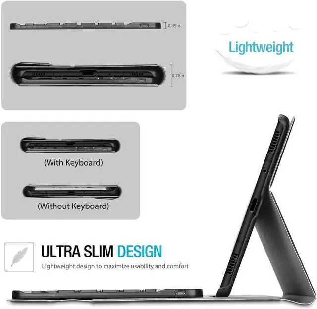 Alt view image 6 of 7 - BONAEVER Keyboard Case for Samsung Galaxy Tab S6 Lite 10.4 inch Model SM-P610 P613 P615 P619 Soft TPU Back Cover with Pencil Holder Wireless Keyboard