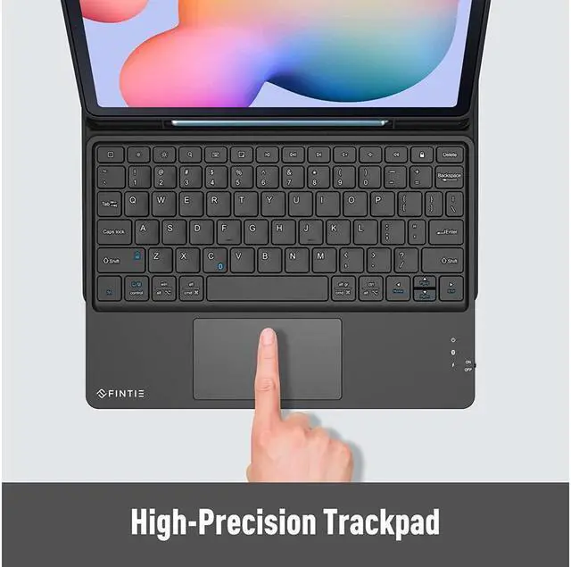 Alt view image 7 of 7 - BONAEVER Keyboard Case for Samsung Galaxy Tab S6 Lite 10.4 inch Model SM-P610 P613 P615 P619 Soft TPU Back Cover with Pencil Holder Wireless Keyboard
