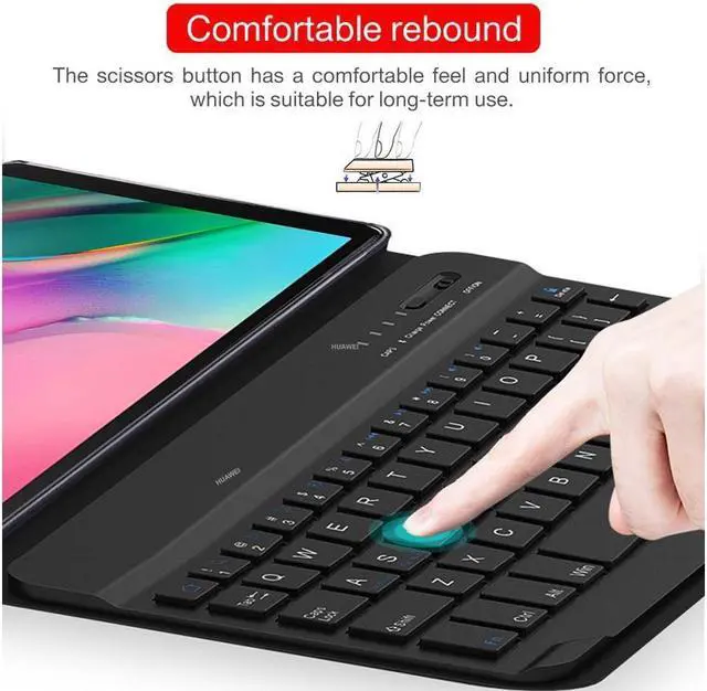 Alt view image 6 of 7 - BONAEVER Keyboard Case for Samsung Galaxy Tab A7 10.4 inch 2022 2020 Model SM-T500 T503 T505 T507 Stand Cover with 7 Color Backlit Wireless Keyboard