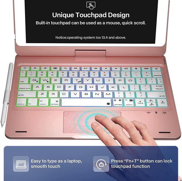 Alt view image 2 of 7 - BONAEVER Case with Keyboard For iPad 9th / 8th / 7th Gen 10.2 inch & iPad Air 3rd Gen / iPad Pro 10.5" Rotatable Multi-Touch Trackpad Backlight & Pencil Holder