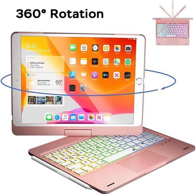 Alt view image 4 of 7 - BONAEVER Case with Keyboard For iPad 9th / 8th / 7th Gen 10.2 inch & iPad Air 3rd Gen / iPad Pro 10.5" Rotatable Multi-Touch Trackpad Backlight & Pencil Holder