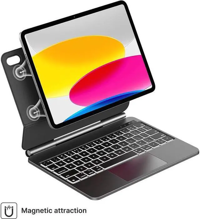 Alt view image 4 of 7 - BONAEVER Magnetic Floating Keyboard Case for iPad (A16) 11th Generation 11 Inch 2025, iPad 10th Generation 10.9 inch 2022 Slim Wireless Bluetooth Keyboard Cover with Multi-Touch Trackpad Backlight