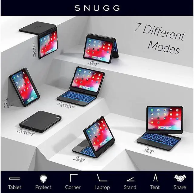 Alt view image 4 of 7 - BONAEVER For iPad Mini 6 Case with Keyboard 7 Color Backlit 360° Rotate Sensitive Touchpad Wireless keyboard Case for iPad Mini 6th Generation 8.3 inch 2021