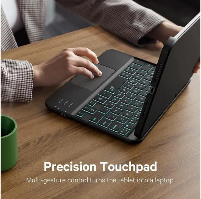 Alt view image 6 of 7 - BONAEVER For iPad Mini 6 Case with Keyboard 7 Color Backlit 360° Rotate Sensitive Touchpad Wireless keyboard Case for iPad Mini 6th Generation 8.3 inch 2021