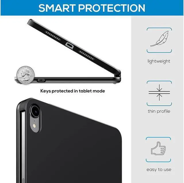 Alt view image 7 of 7 - BONAEVER Touch Wireless Keyboard Case for iPad Mini 6 2021 8.3 inch Touchpad 7 Color Backlit 360 Rotatable Protective Cover For iPad Mini 6th Generation 8.3" 2021