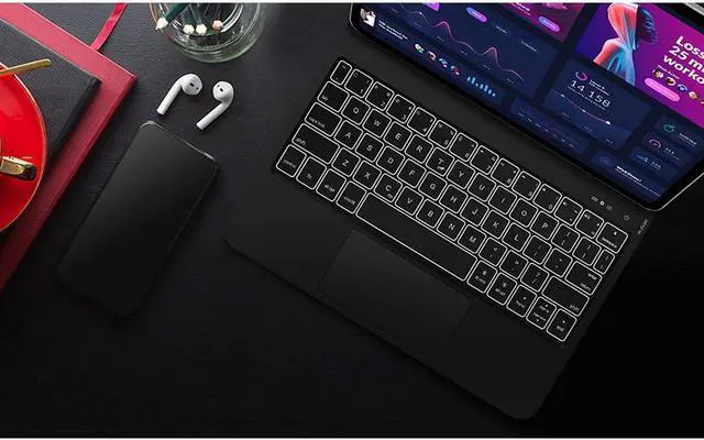 Alt view image 5 of 7 - BONAEVER Wireless Magic Keyboard Case for iPad Air 11 Inch M3 M2 2025 2024 iPad Pro 11 Inch 2022 2021 2020 2018 iPad Air 5th 4th Gen 10.9 with Trackpad