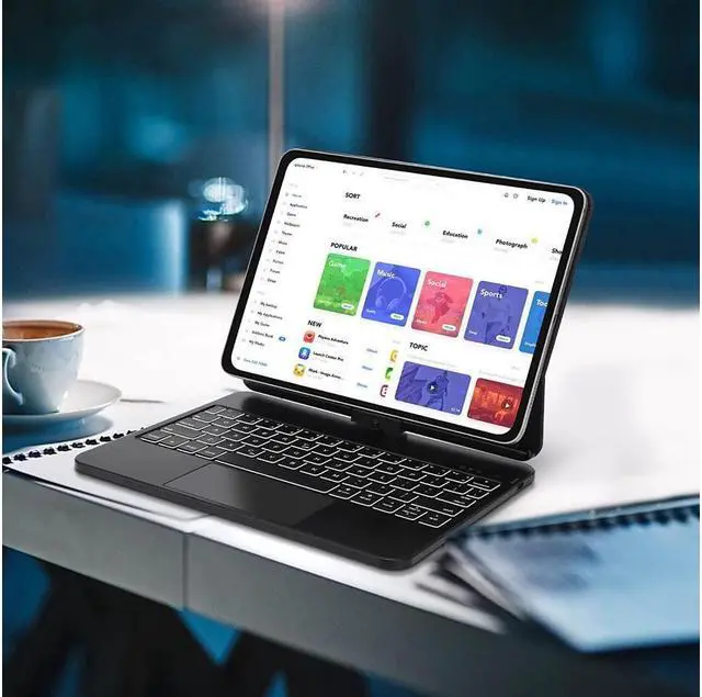 Alt view image 7 of 7 - BONAEVER Wireless Magic Keyboard Case for iPad Air 11 Inch M3 M2 2025 2024 iPad Pro 11 Inch 2022 2021 2020 2018 iPad Air 5th 4th Gen 10.9 with Trackpad