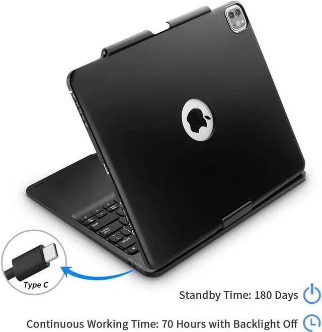 Alt view image 5 of 7 - BONAEVER Touchpad Keyboard Case for iPad Pro 12.9 inch 6th Generation 2022 5th Gen 2021 4th Gen 2020 3rd Gen 2018 Backlit Bluetooth Cover with Pencil Holder