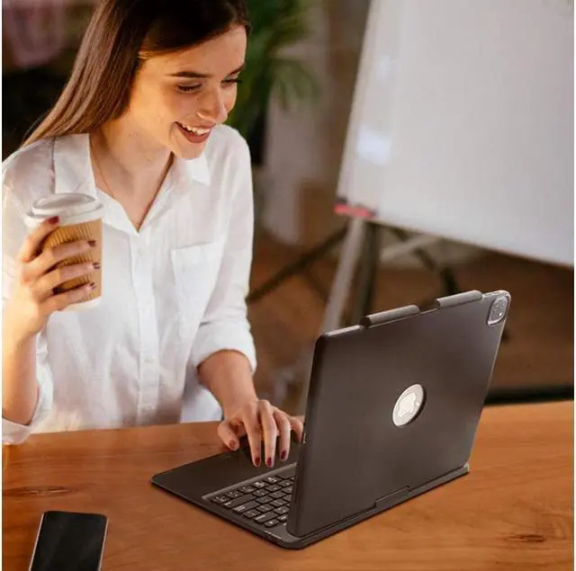 Alt view image 7 of 7 - BONAEVER Touchpad Keyboard Case for iPad Pro 12.9 inch 6th Generation 2022 5th Gen 2021 4th Gen 2020 3rd Gen 2018 Backlit Bluetooth Cover with Pencil Holder