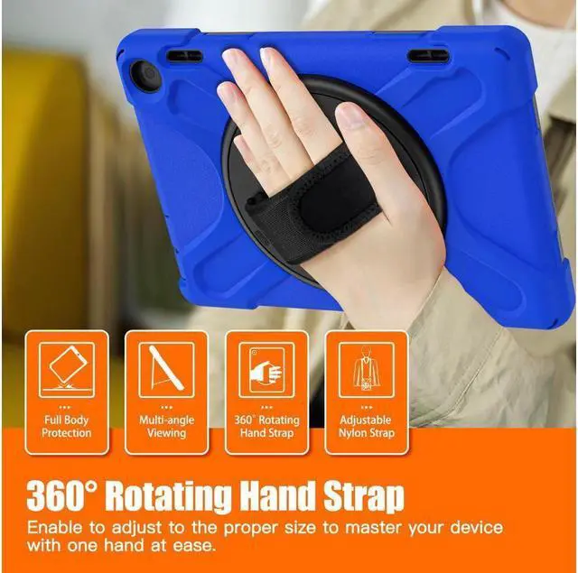 Alt view image 5 of 7 - BONAEVER All New Amazon Fire HD 8 / Fire HD 8 Plus Case - 12th Generation 2022 Shockproof Protective Cover With Stand and Strap Shoulder Strap