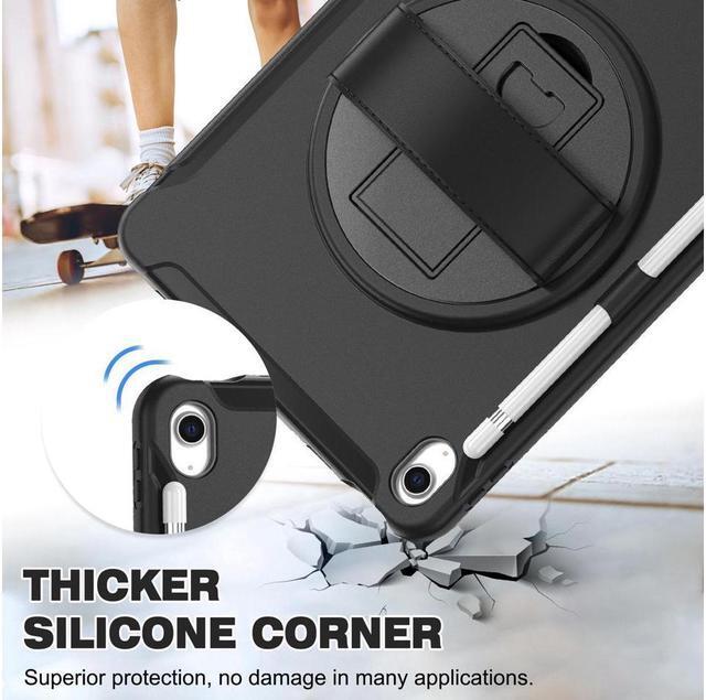 Alt view image 3 of 7 - BONAEVER Case for iPad (A16) 11th Generation 11 Inch 2025, iPad 10th Generation 10.9 inch 2022 with Pencil Holder 360° Swivel Stand and Strap Shockproof Rugged Protective Cover
