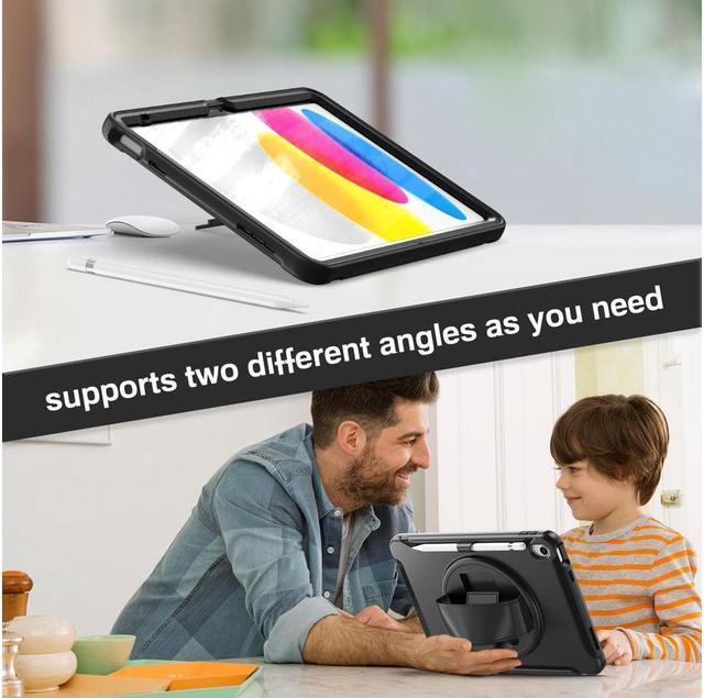 Alt view image 2 of 7 - BONAEVER Case for iPad (A16) 11th Generation 11 Inch 2025, iPad 10th Generation 10.9 inch 2022 with Pencil Holder 360° Swivel Stand and Strap Shockproof Rugged Protective Cover