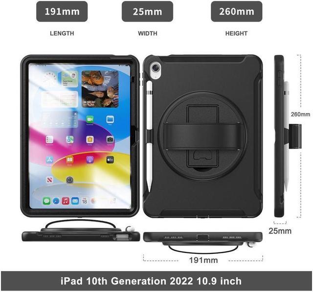 Alt view image 7 of 7 - BONAEVER Case for iPad (A16) 11th Generation 11 Inch 2025, iPad 10th Generation 10.9 inch 2022 with Pencil Holder 360° Swivel Stand and Strap Shockproof Rugged Protective Cover