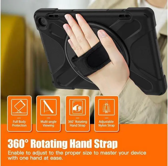 Alt view image 5 of 7 - BONAEVER All New Amazon Fire HD 8 / Fire HD 8 Plus Case - 12th Generation 2022 Shockproof Protective Cover With Stand and Strap Shoulder Strap
