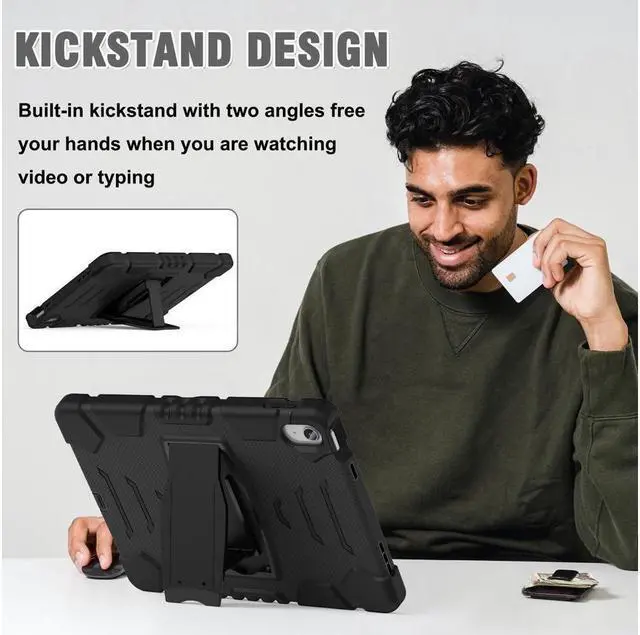 Alt view image 4 of 7 - BONAEVER Case for iPad (A16) 11th Generation 11 Inch 2025, iPad 10th Generation 10.9 inch 2022 Multi-Angle Viewing Shockproof Rugged Protective Cover with Stand